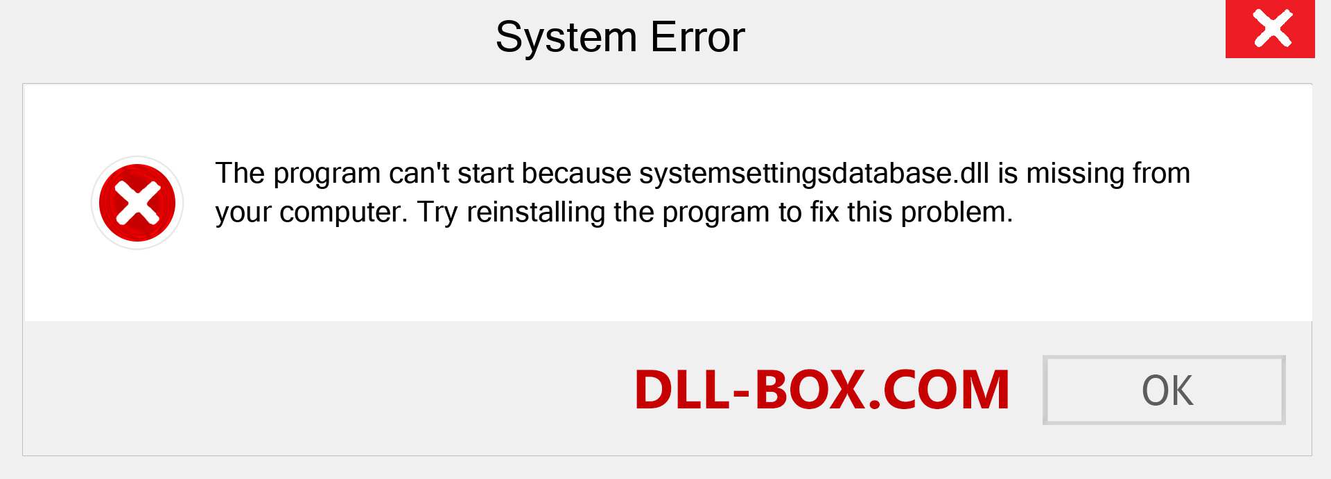  systemsettingsdatabase.dll file is missing?. Download for Windows 7, 8, 10 - Fix  systemsettingsdatabase dll Missing Error on Windows, photos, images